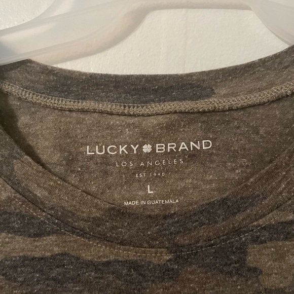 lucky brand women’s lightweight camo top short sleeve - Picture 4 of 4